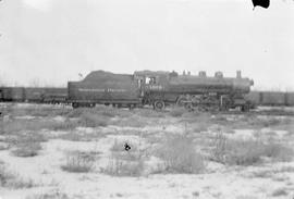 Northern Pacific steam locomotive 1606 at Forsyth, Montana, in 1935.