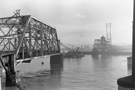 Burlington Northern bridge at New Westminster, British Columbia in 1976.