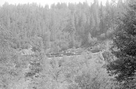 Western Pacific Railroad diesel locomotive 3504 in Feather River Canyon, California on August 19,...