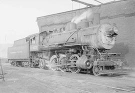 Northern Pacific steam locomotive 2425 at Tacoma, Washington, circa 1954.