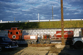 Portland Zoo Railway fire fighting train at North Portland, Oregon in 1959.