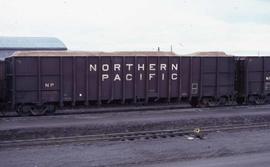 Northern Pacific wood chip car 119694 at Pasco, Washington, in 1981.