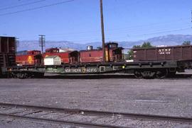 Northern Pacific flat car 66133 at Albuquerque, New Mexico, in 1979.