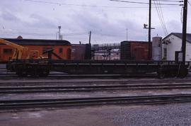 Northern Pacific flat car 65001 at Denver, Colorado, in 1973.