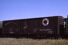 Northern Pacific 50-foot, single plug door refrigerator car 96091 at Plainview, Texas, in 1985.