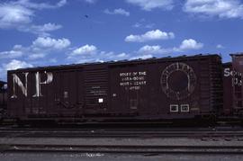 Northern Pacific boxcar 3986 at Albuquerque, New Mexico, in 1972.