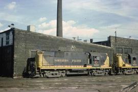 Northern Pacific 900 and 903 by Rices Point roundhouse in Duluth, Minnesota, in 1963.