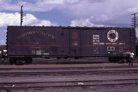 Northern Pacific 50-foot, single plug door refrigerator car 97090 at Albuquerque, New Mexico, in ...