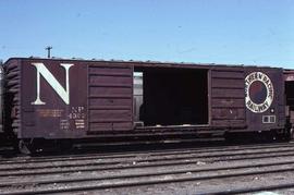 Northern Pacific boxcar 4302 at Albuquerque, New Mexico, in 1978.