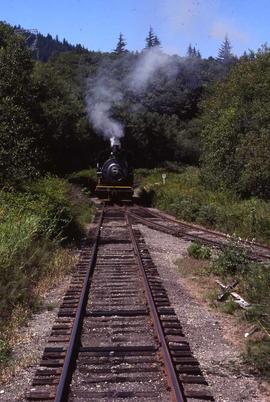 Northern Pacific 1070 on her home road, Lake Whatcom Railway at Wickersham, Washington, in 1977.