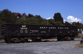 Northern Pacific gondola car number 58370, at Bellingham, Washington, in 1977.