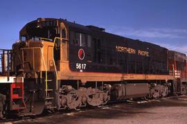 Burlington Northern 5617 at diesel shop in Denver, Colorado, in 1970.