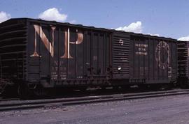 Northern Pacific box car 1734 in Albuquerque, New Mexico in 1978.