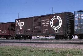 Northern Pacific box car 3020 at Idaho Falls, Idaho, in 1975.