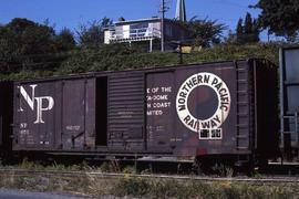 Northern Pacific box car 8056 at Bellingham, Washington, in 1977.