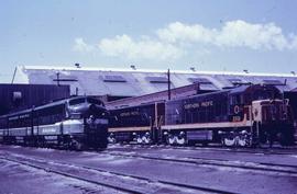 Northern Pacific 6502C and 2501 in Livingston, Montana, in 1965.