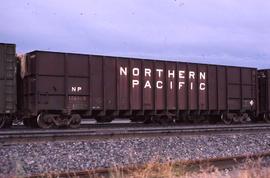 Northern Pacific wood chip car 119567 at Pasco, Washington, in 1983.