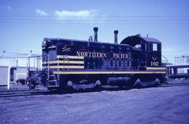 Northern Pacific 102 at the Northtown engine facility in Minneapolis, Minnesota in 1964.